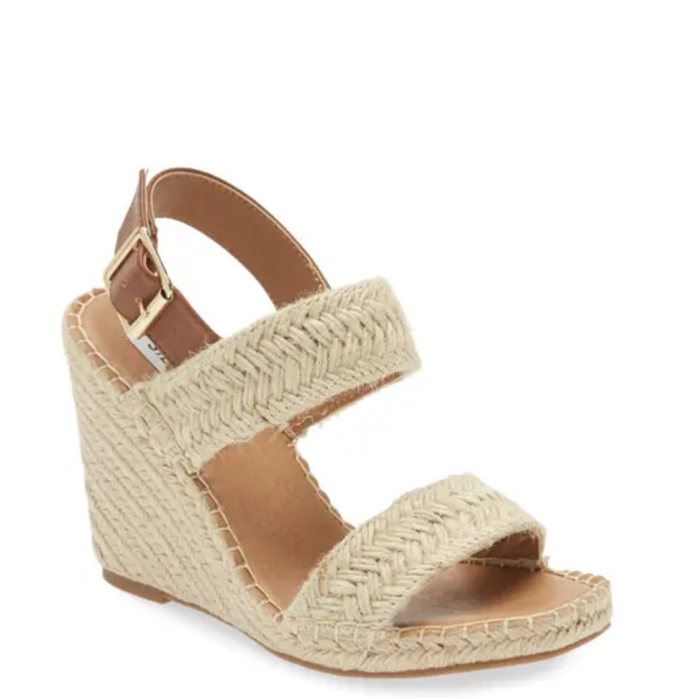 STEVE MADDEN Uri Espadrille Wedge Sandal in Raffia